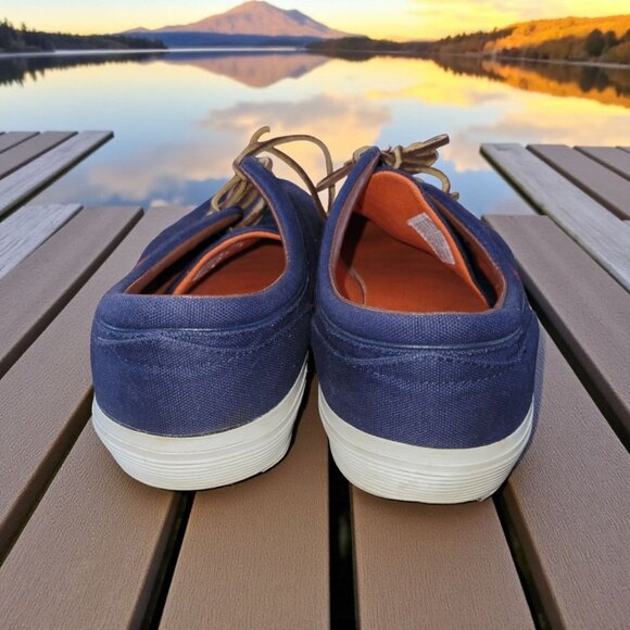 Polo Ralph Lauren Mens Size 15D Brown Faxon Low Canvas Sneakers Casual Shoes - Picture 3 of 7